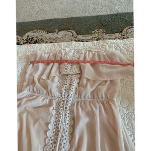strapless cream dress